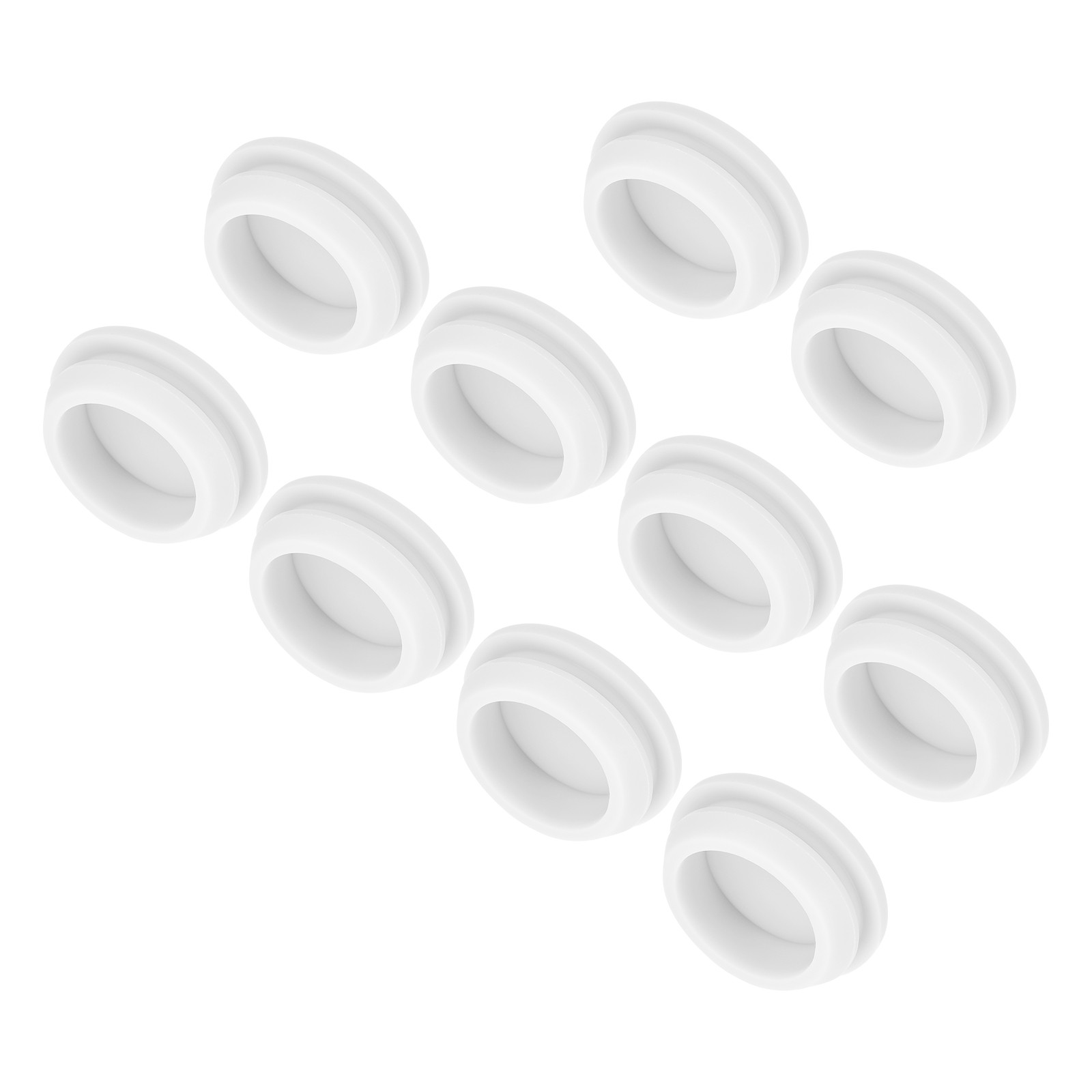 10pcs Silicone Snap in Locking Hole Plugs,23mm Narrow Groove 2.5mm White