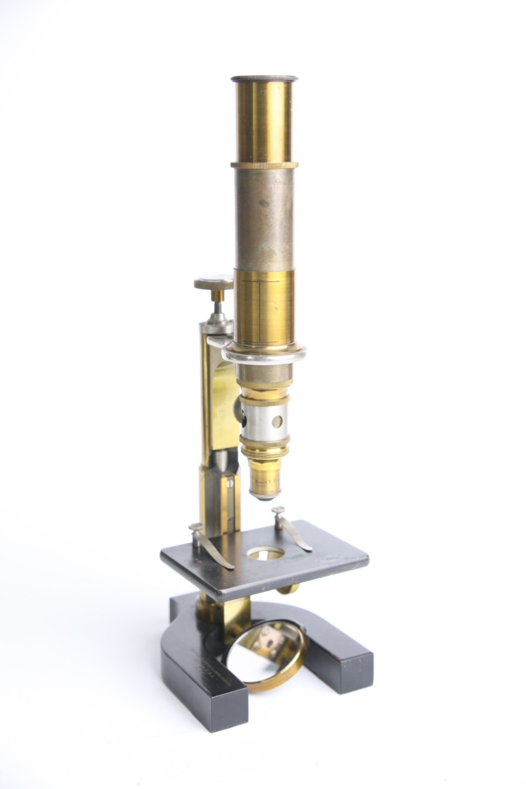 Bausch & Lomb Brass Continental Microscope Model AB 1890s READ