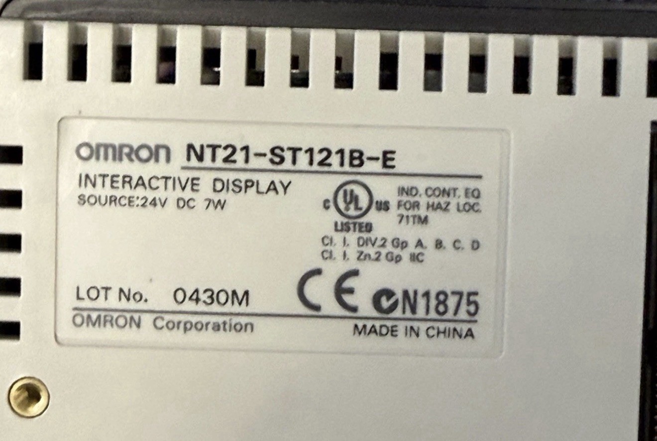 Omron NT21-ST121B-E HMI Operator Interface 24VDC Powers On Clean Unit (8 units)