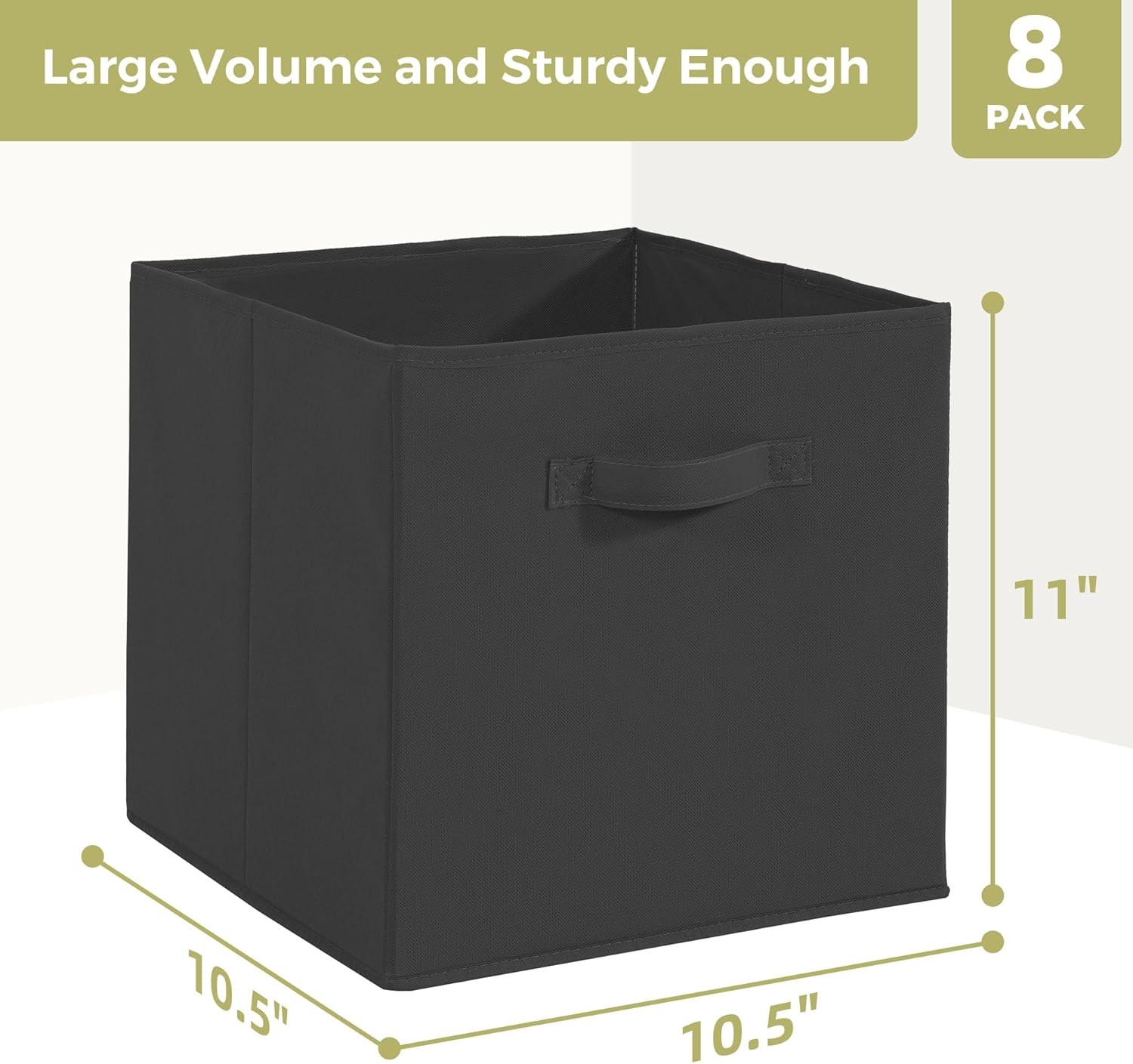 Storage Cubes, 11-inch Cube Storage Boxes, Set of 8