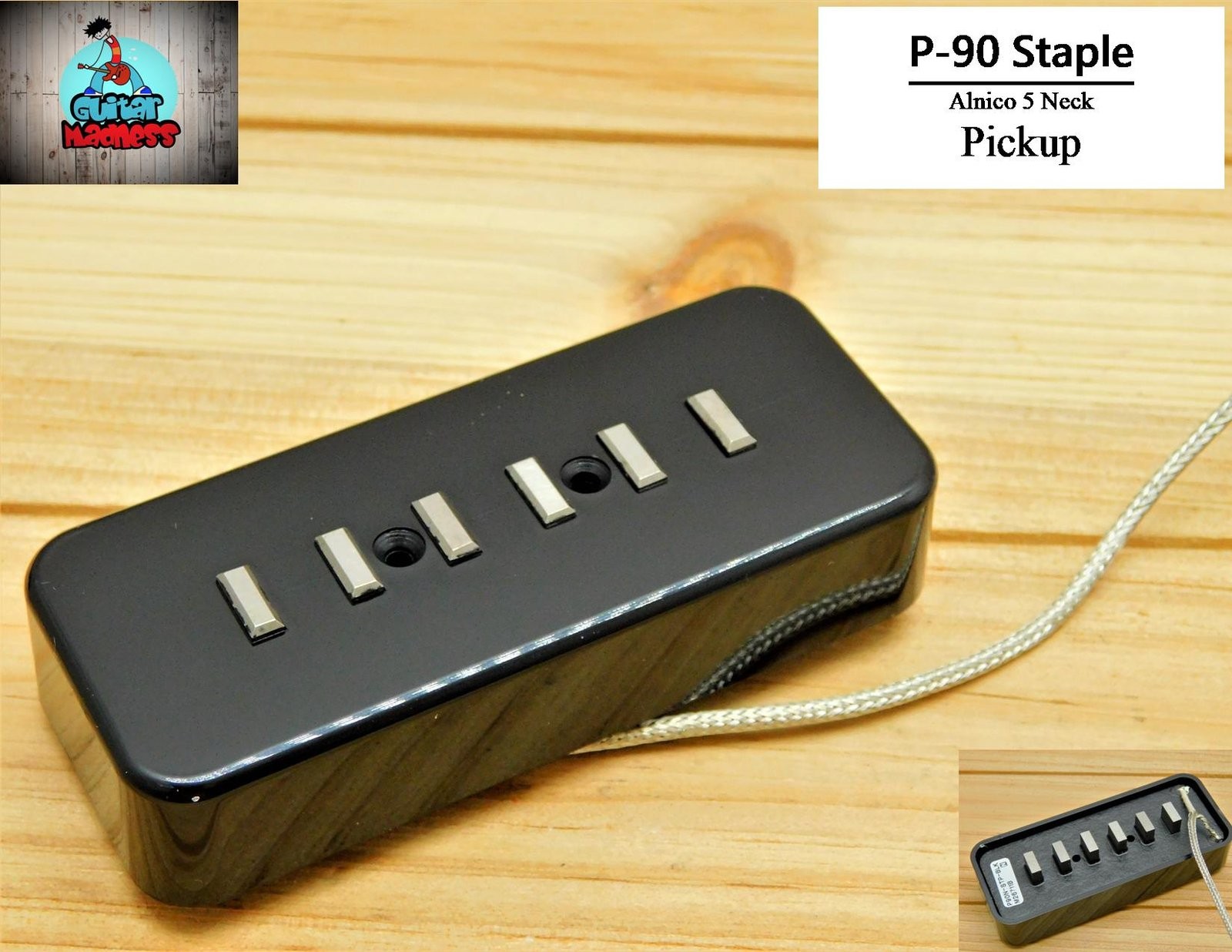 Alnico V STAPLE P90 Soap Bar Guitar Neck Pickup Black