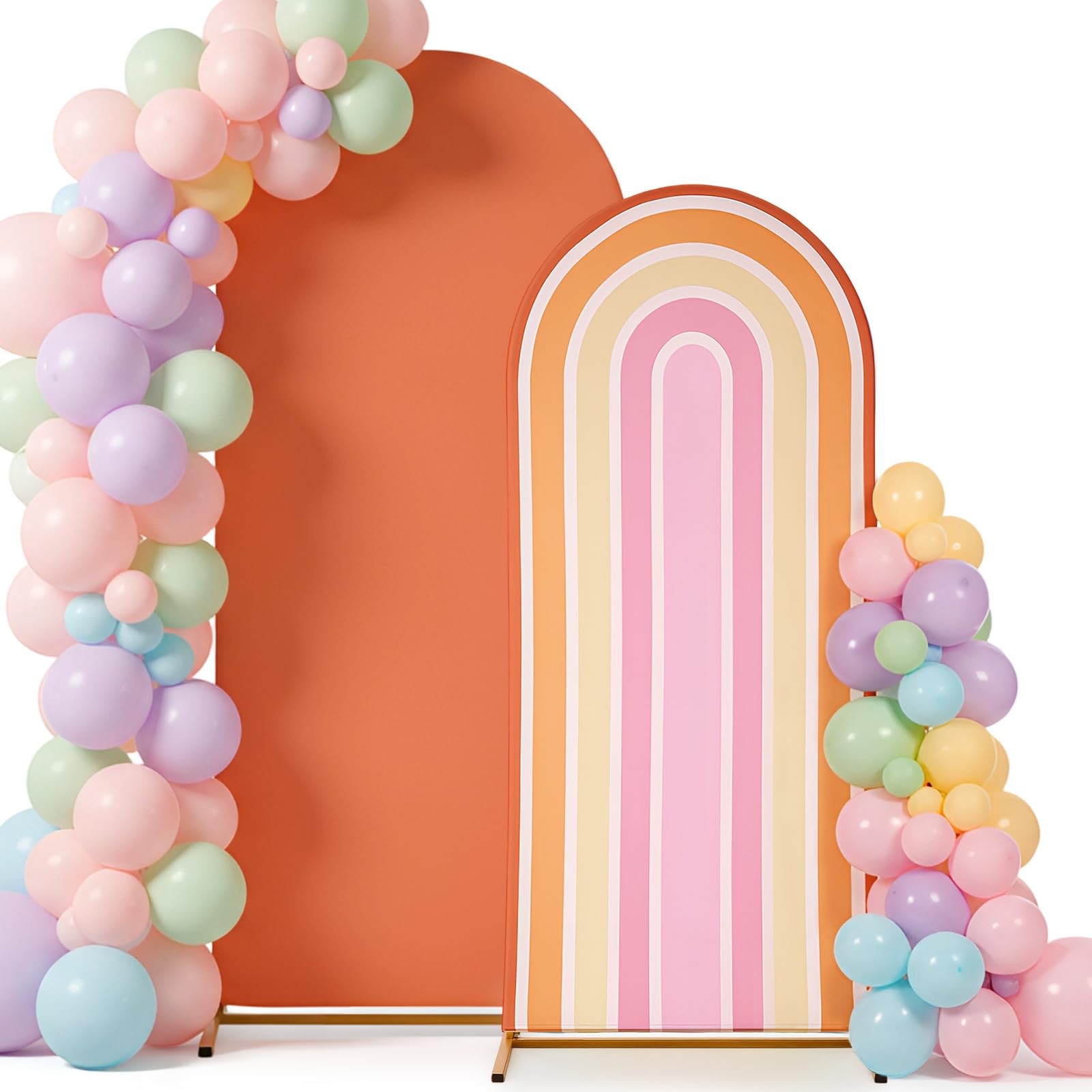 Mindsoft Rainbow Arch Backdrop Stand Covers Pastel Background Arched Stretchy