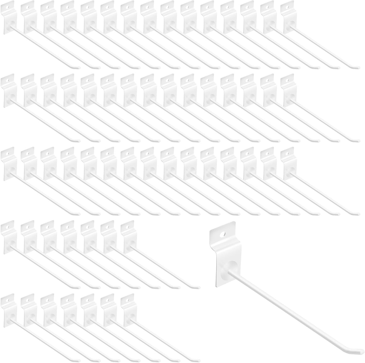 60Pcs 8 In Slatwall Hooks Assortment Set Panel Display Slat Wall Hook Hangers fo