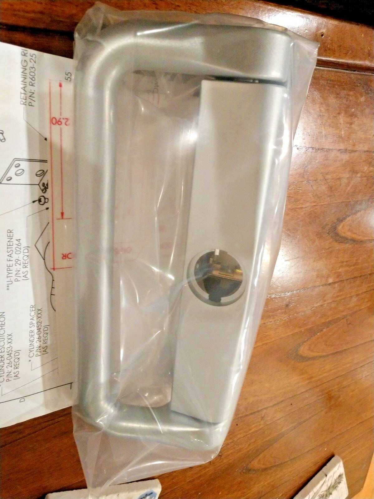 ADAMS RITE 4593-08-130 LATCH (LOCK) PULL NOS ALUMINUM HANDED PULL TO LEFT