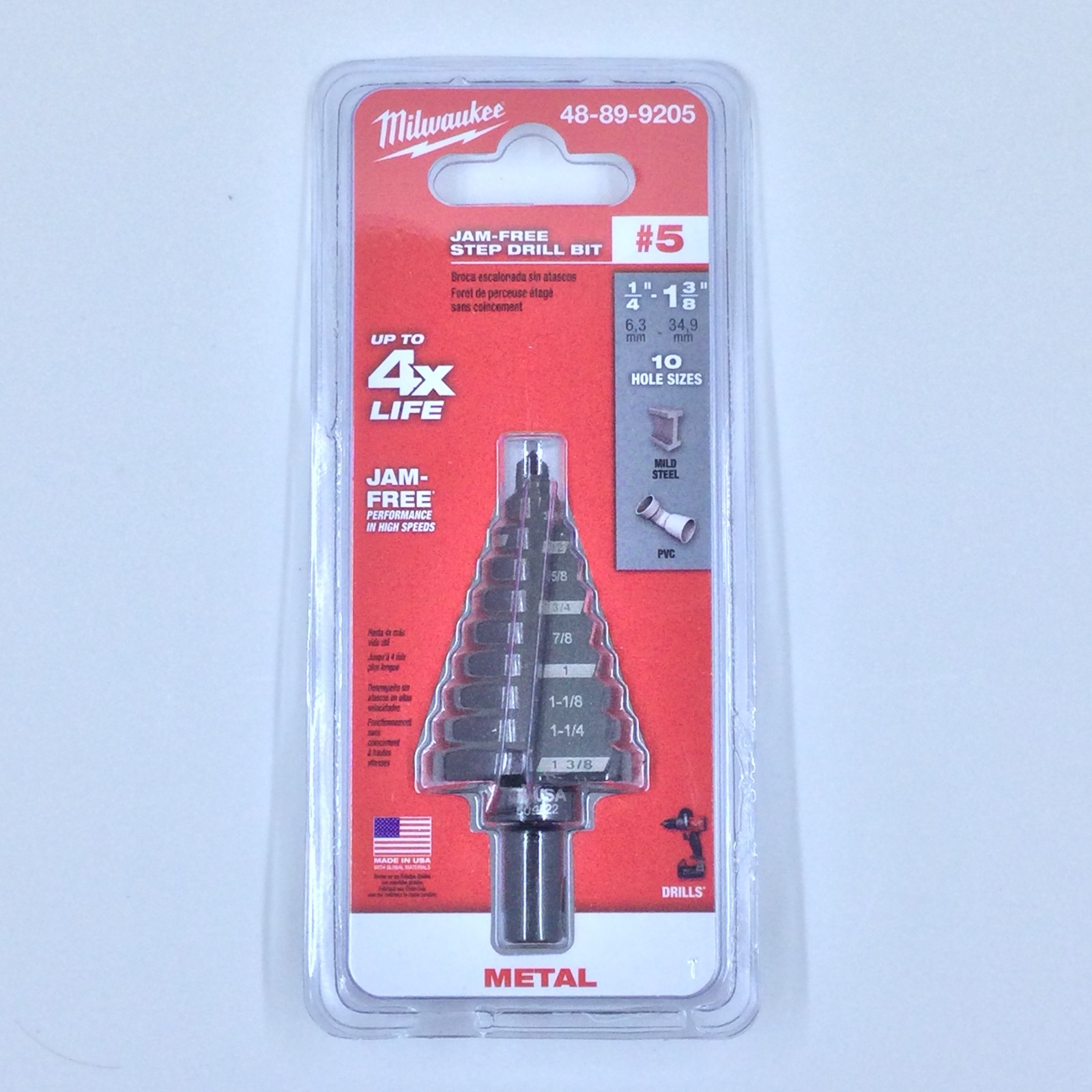 Milwaukee 48-89-9205 #5 Step Drill Bit 1/4”- 1-3/8”