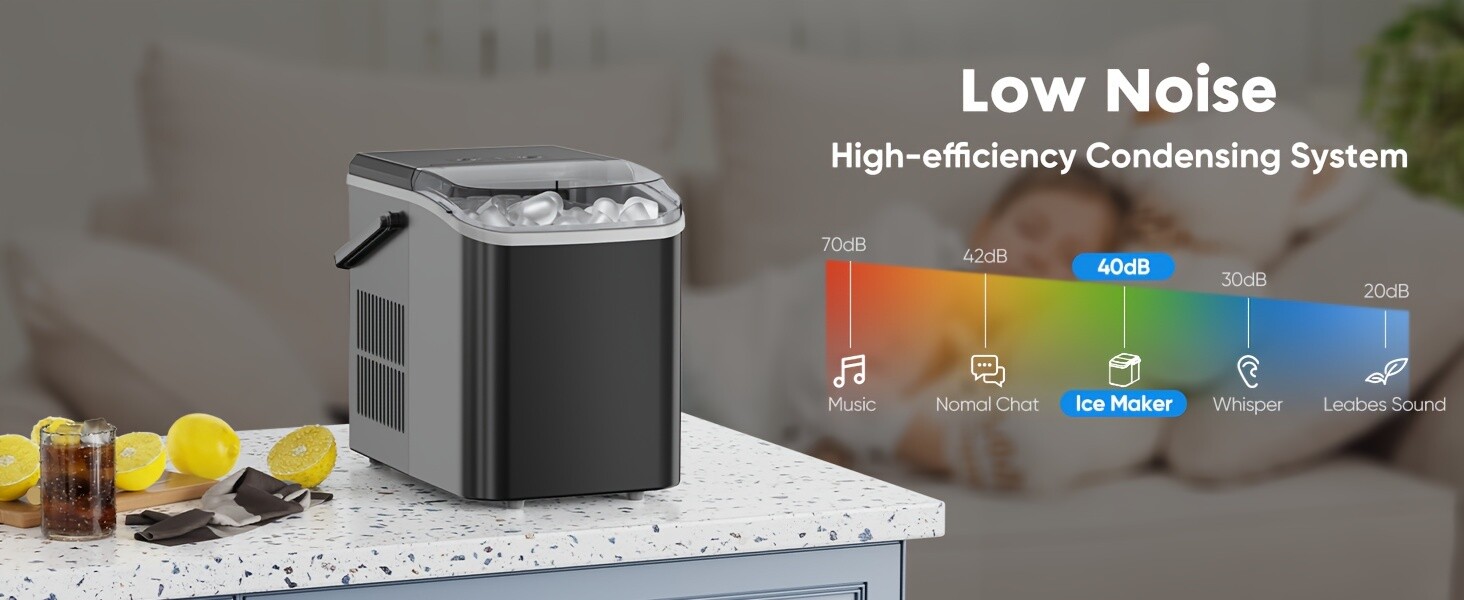 Home Ice Maker Fast, 2 Sizes Bullet - shaped, Self - cleaning for Various Scenes