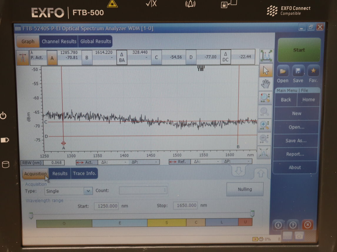 Exfo FTB-5240S-P Optical Spectrum Analyzer w/FTB-500 Benchtop Mainframe GOOD