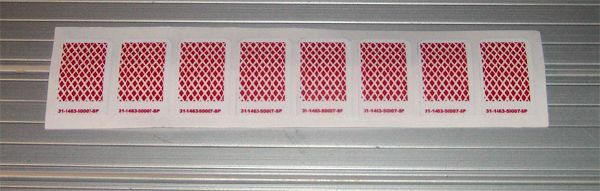 Williams River Boat Gambler Pinball Machine Drop Target Decal Set