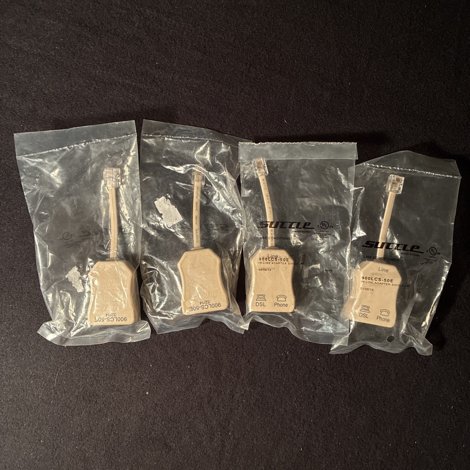 New Lot of 4 Suttle 900LCS-50E In-Line Adapter Single Line DSL Phone
