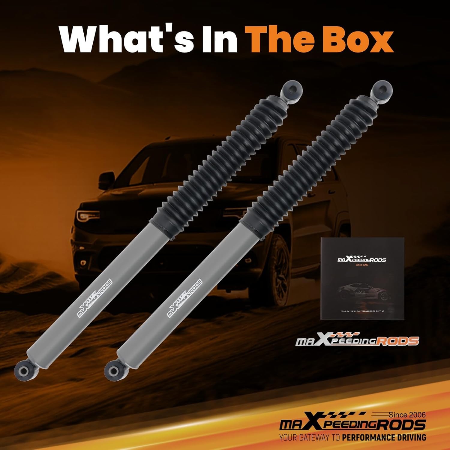 Maxpeedingrods 0-2" Lift Rear Shocks Pair Ford F-250 F-350 Super Duty 1999-2016