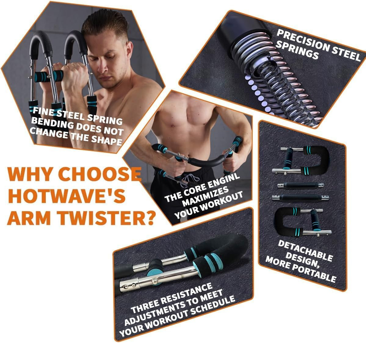 Twister Arm Trainer, Chest Workout Equipment Exerciser for Men, Adjustable Arm a