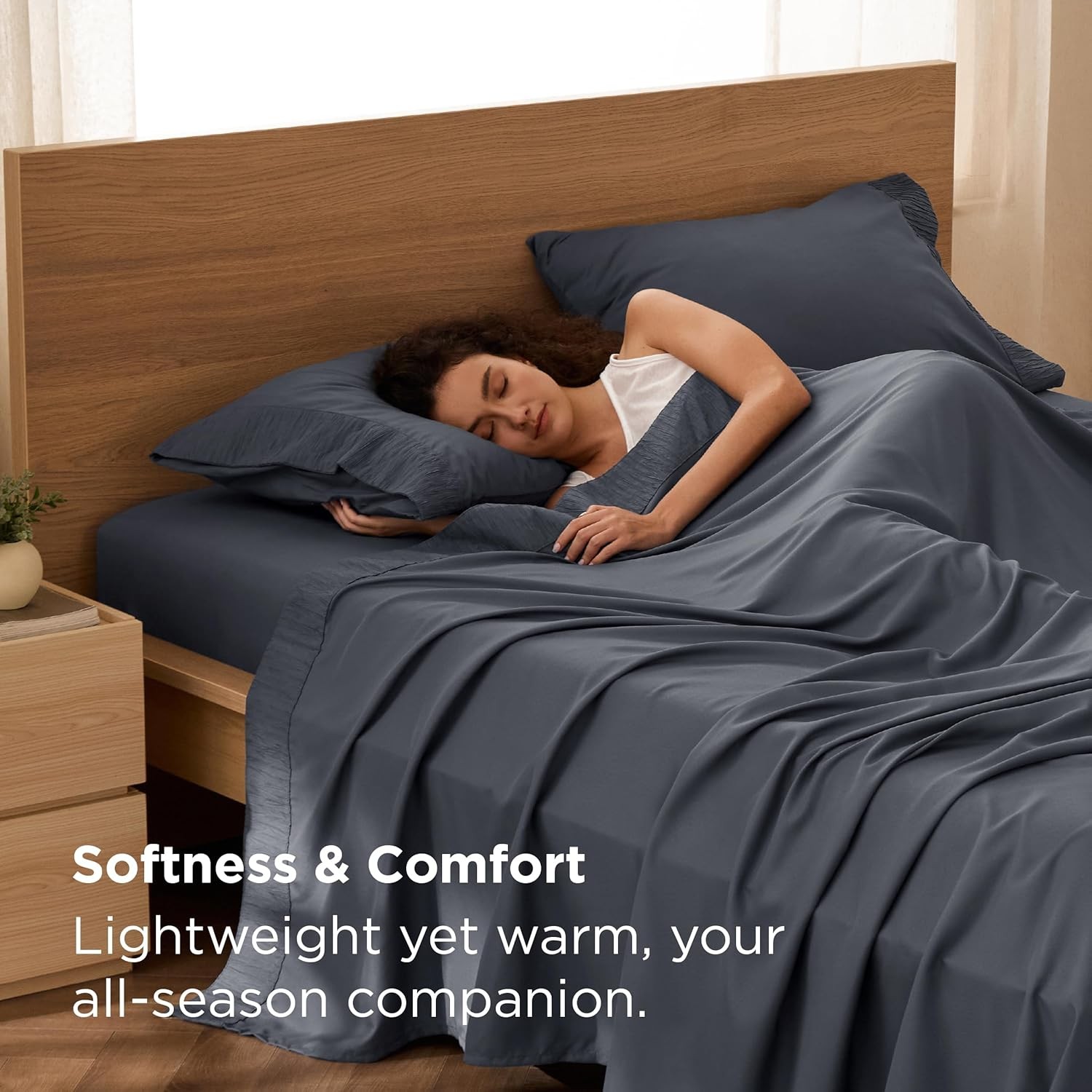 Queen Sheet Set 4 Pc Microfiber Dark Grey