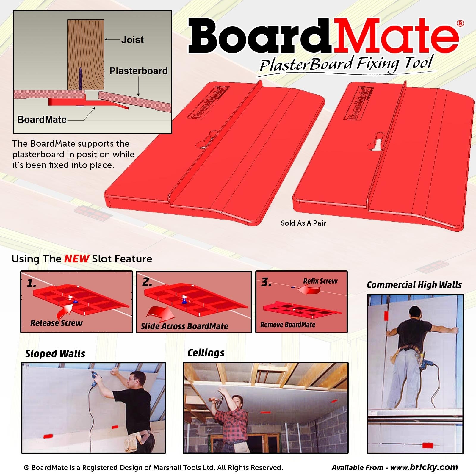 - Drywall Fitting Tool, Supports The Board in Place While Installing (1 Set -...