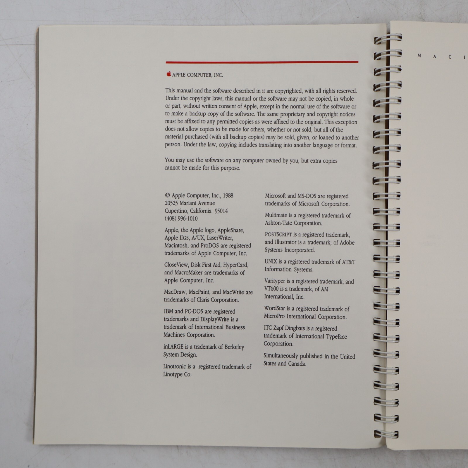 Vintage 1988 Lot Macintosh Utilities User's Guide & System Software User's Guide