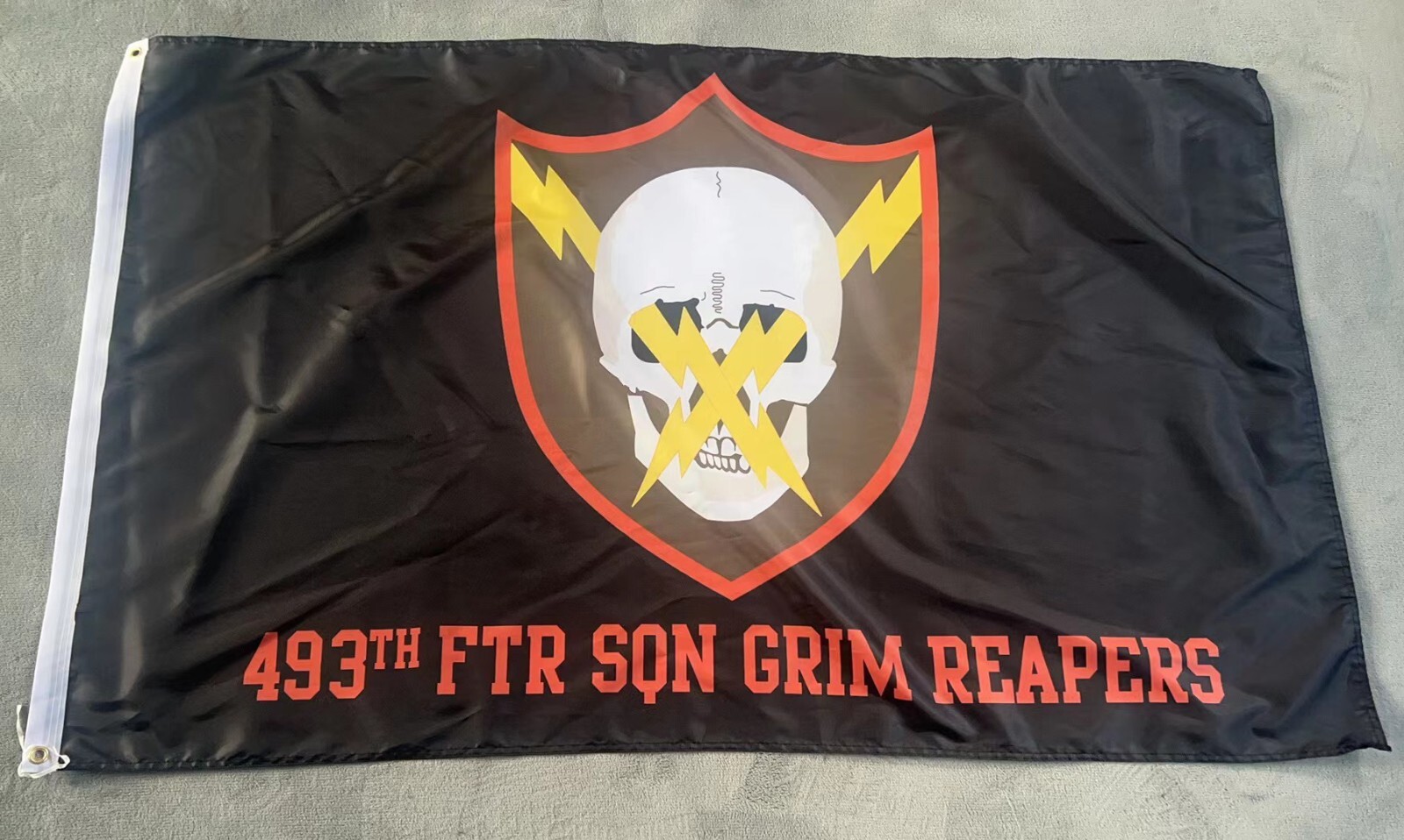 USAF 493rd FS "Grim Reapers" 3x5 ft Single-Sided Flag Banner Mors Inimicis