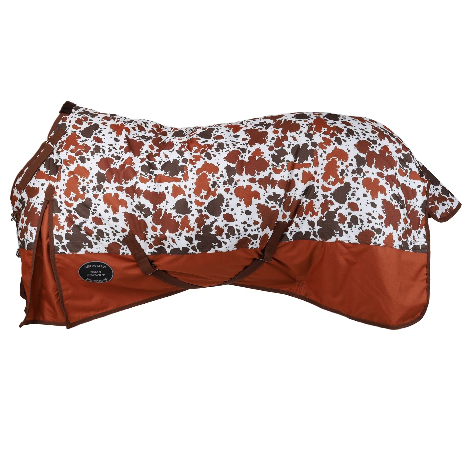 Cow Print 1200D Waterproof and Breathable Turnout Horse Blanket 68" to 82" NEW
