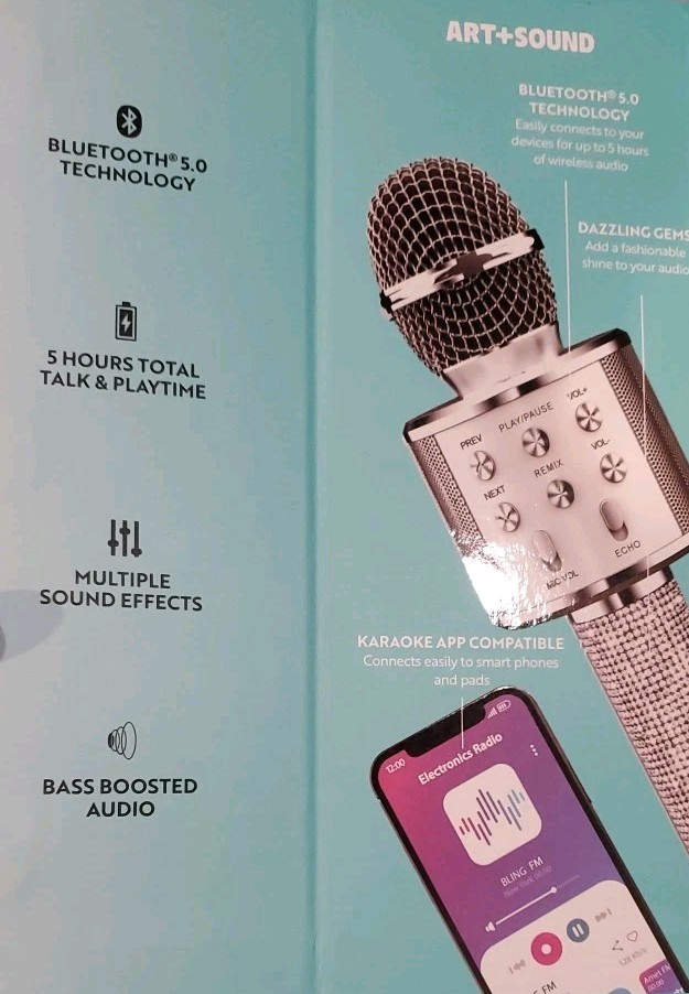 Bluetooth Glitter Karaoke Microphone-brand New