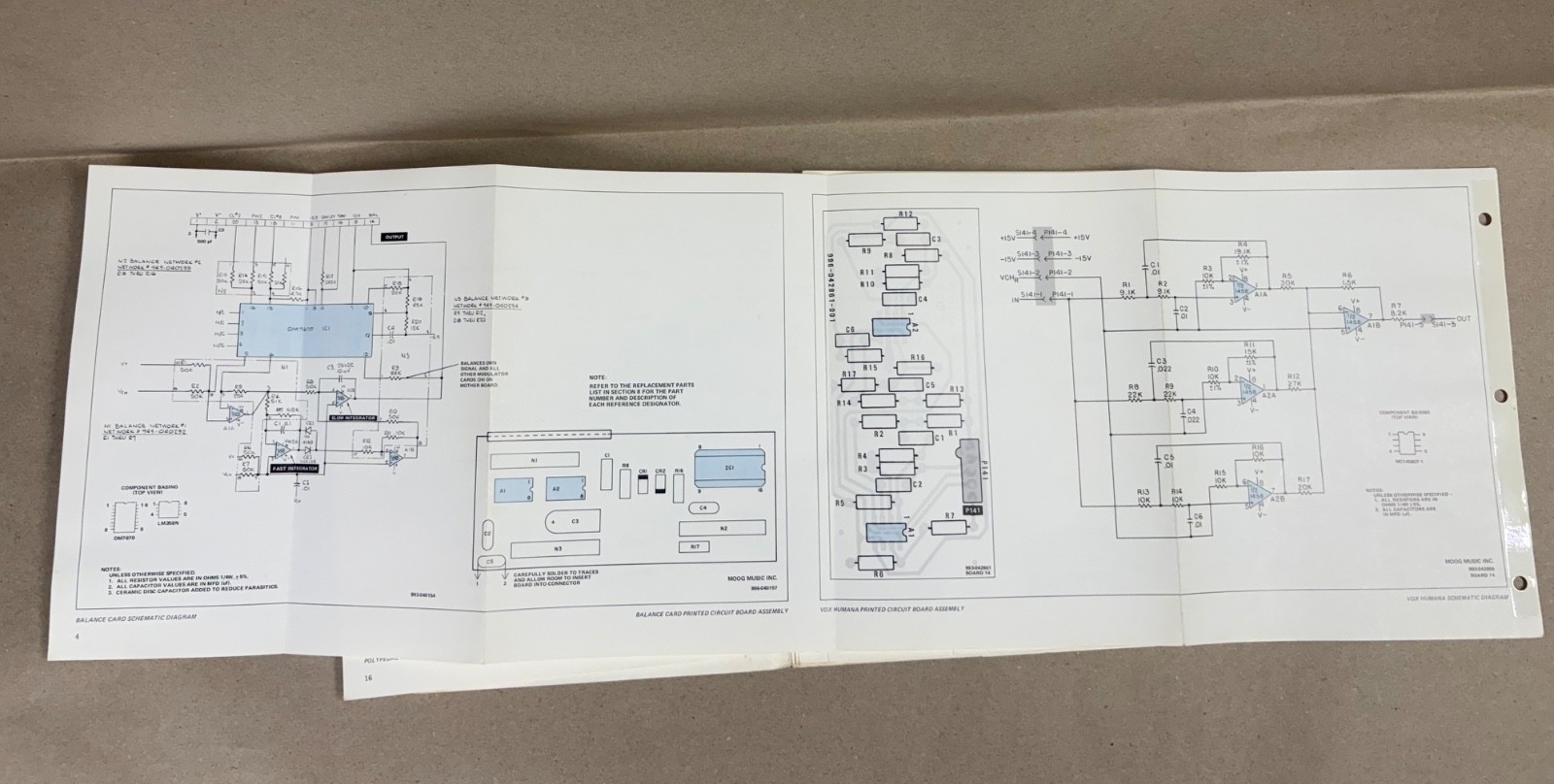 RARE Polymoog Schematic Drawings Document models 280A 285A