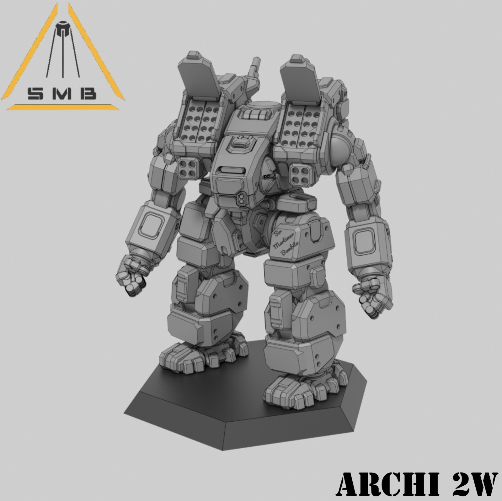 Archi 2W mecha (1 model) by Sir Mortimer Bombito. 6mm, 1/285 scale print