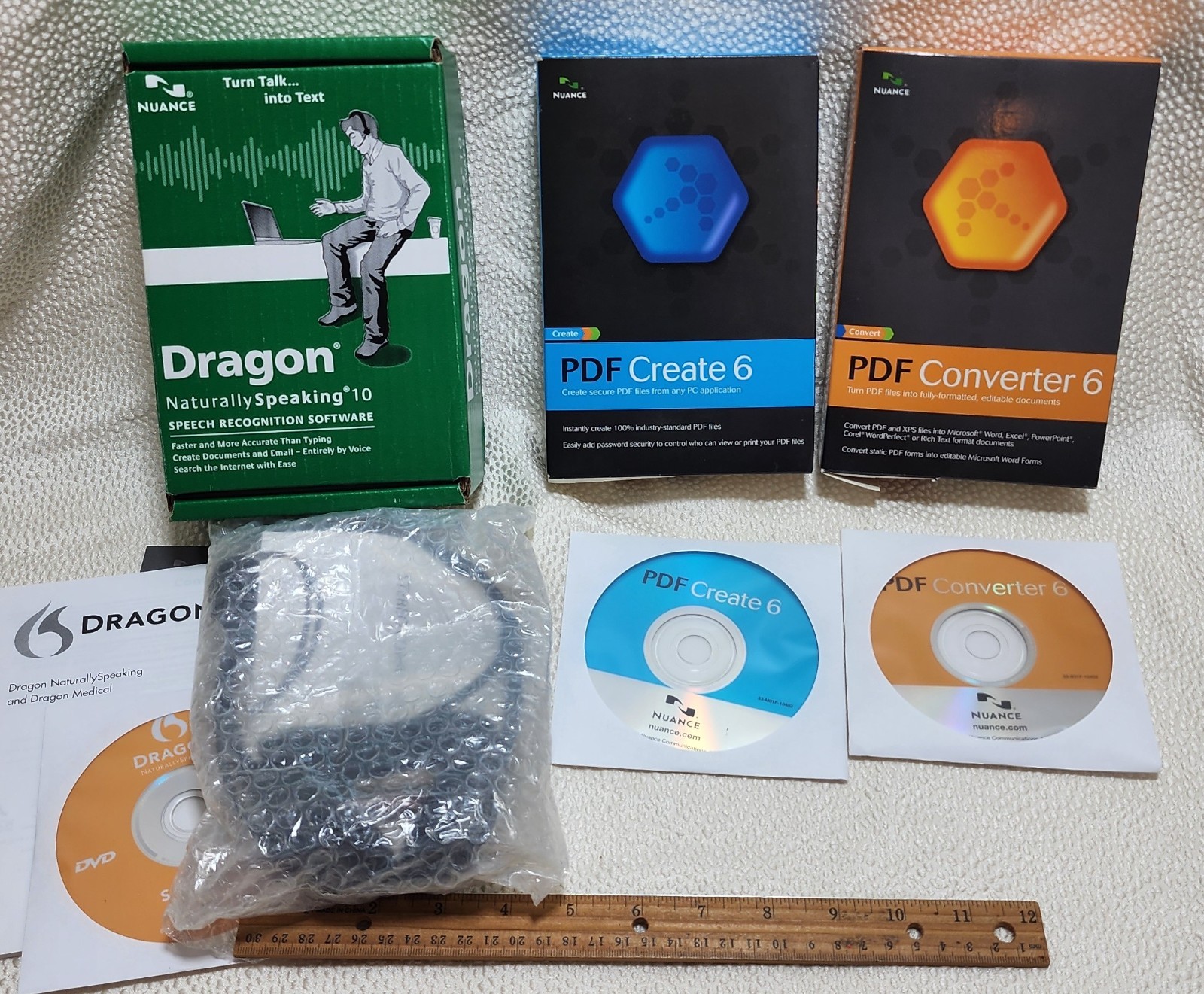 Dragon Naturally Speaking + PDF Create 6 + PDF Converter 6 NEW Sealed Never Used