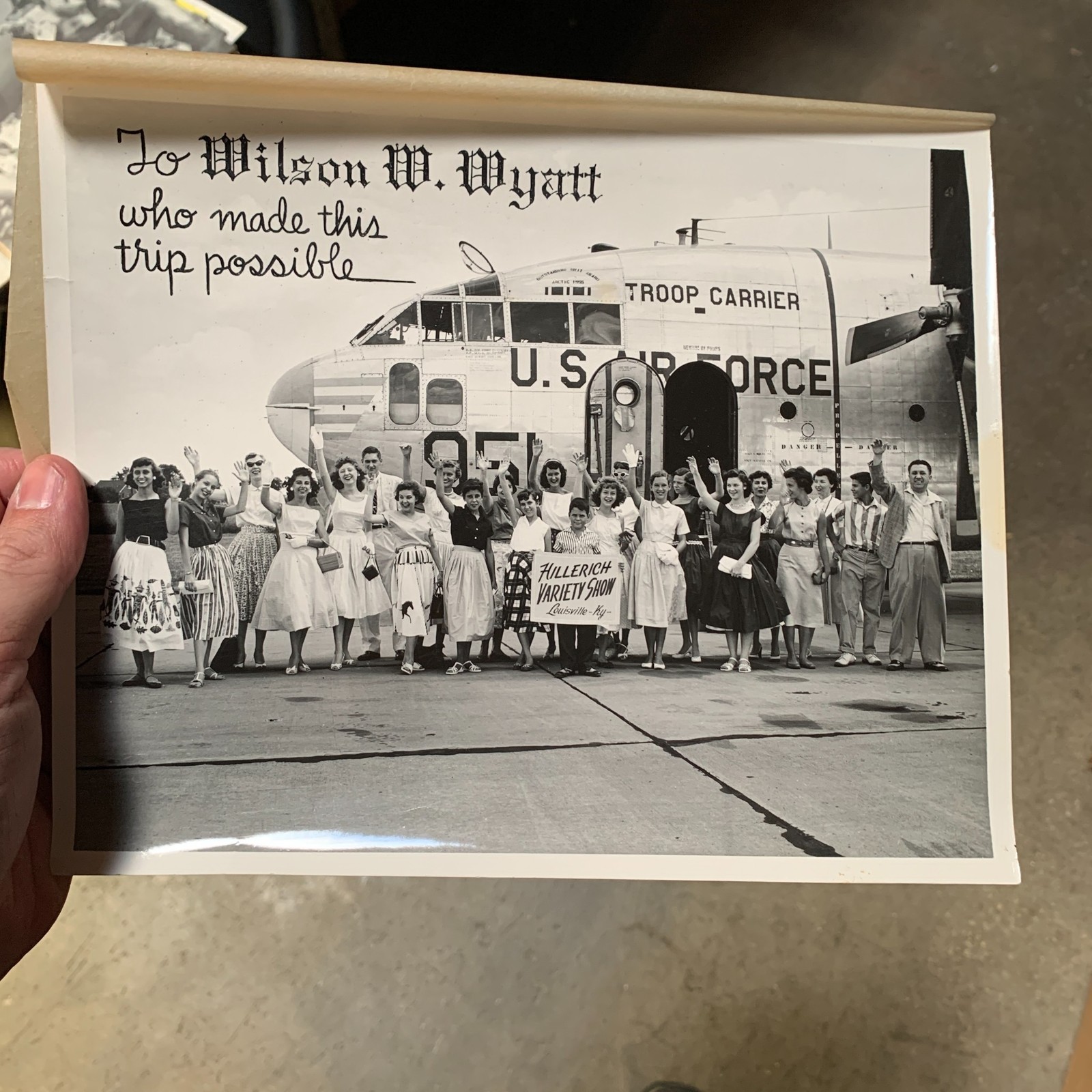 c.1950s Hillerich Variety Show LOUISVILLE, KY USO Show US Air Force Photo