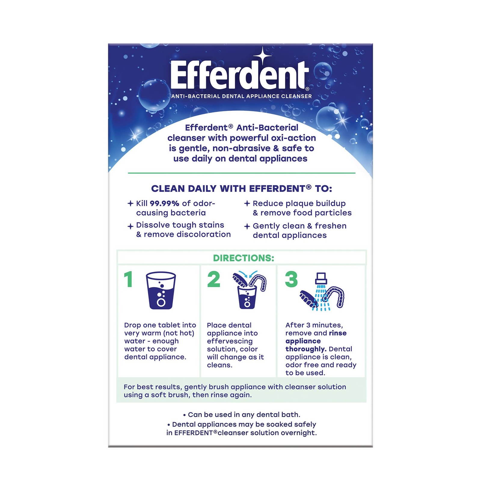 Retainer Cleaning Tablets, Denture Cleaner, Mint Fresh, 90 Tablets