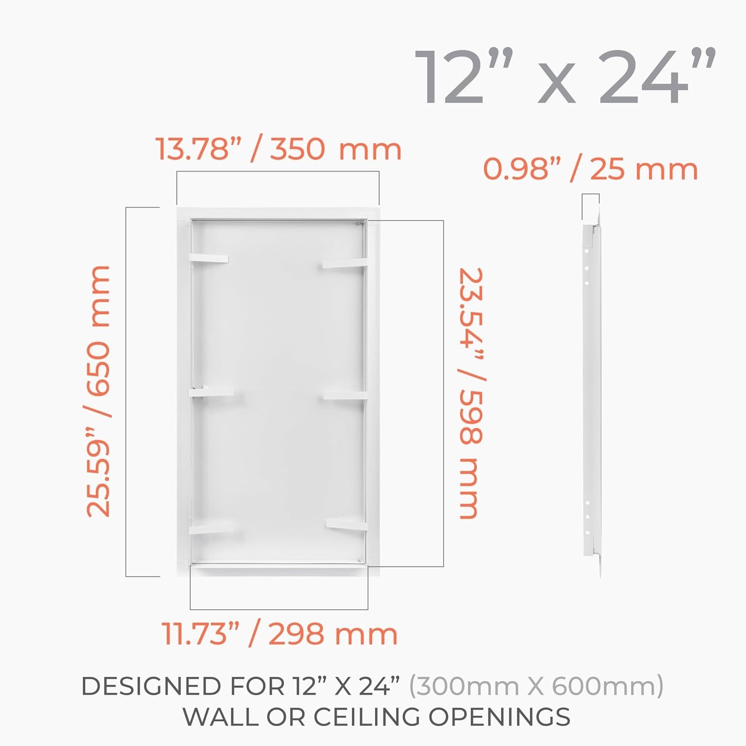 White Rectangular Drywall Access Panel 12x24' - Easy Installation & Access