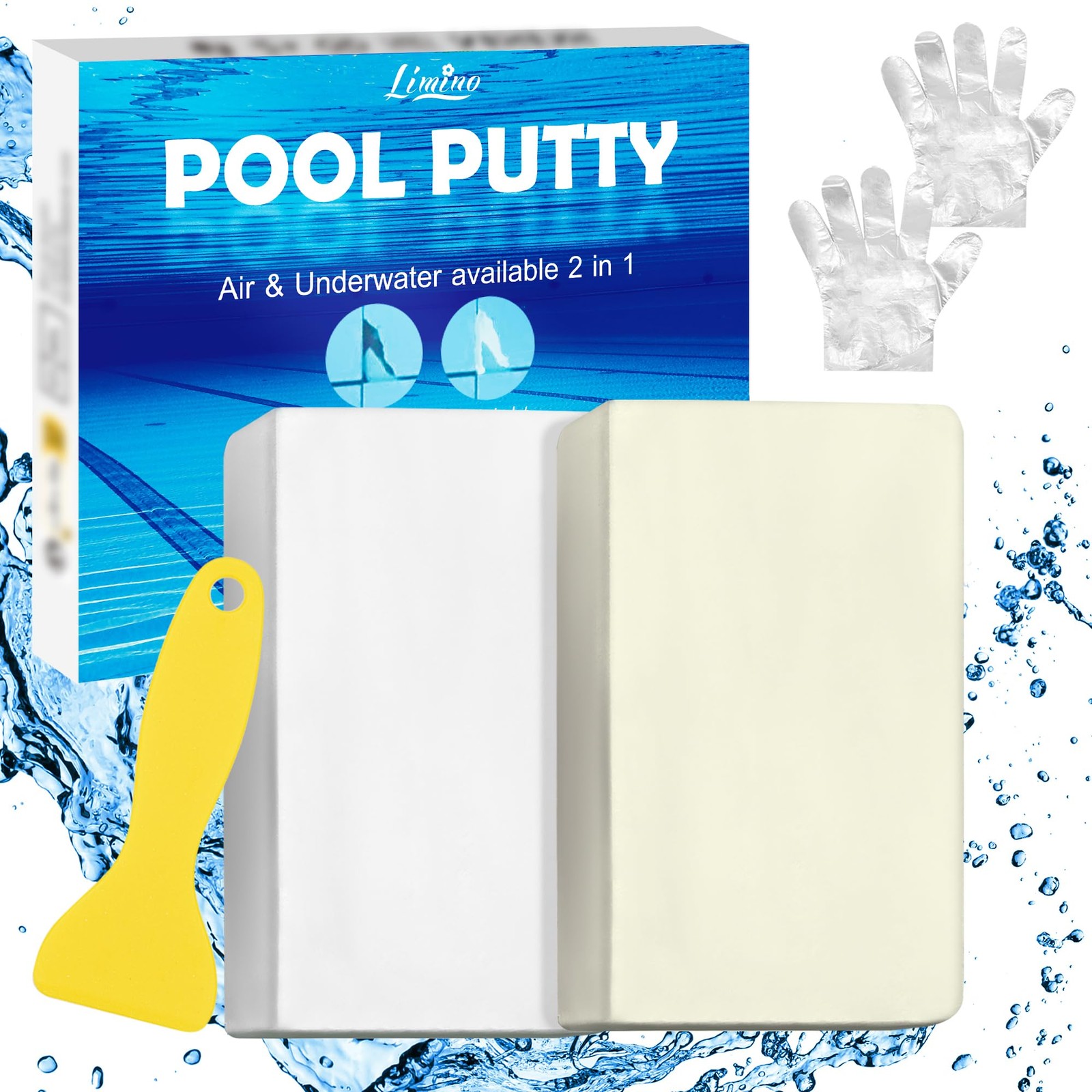 Pool Putty - 2 Part Epoxy for Leaks Underwater or 10oz, White