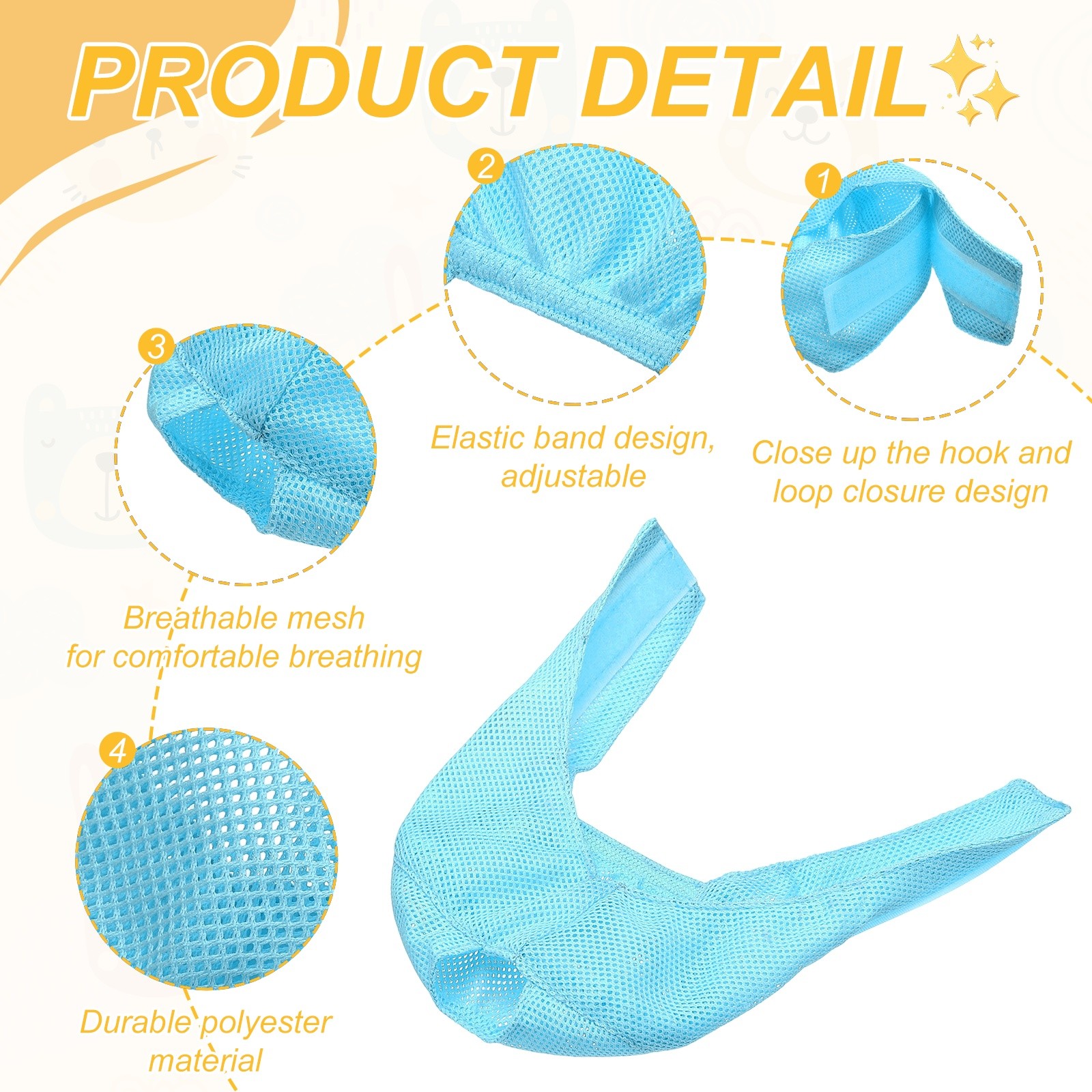 Cat Muzzle Breathable Mesh Muzzle Circumference 7-9 Inches Sky Blue