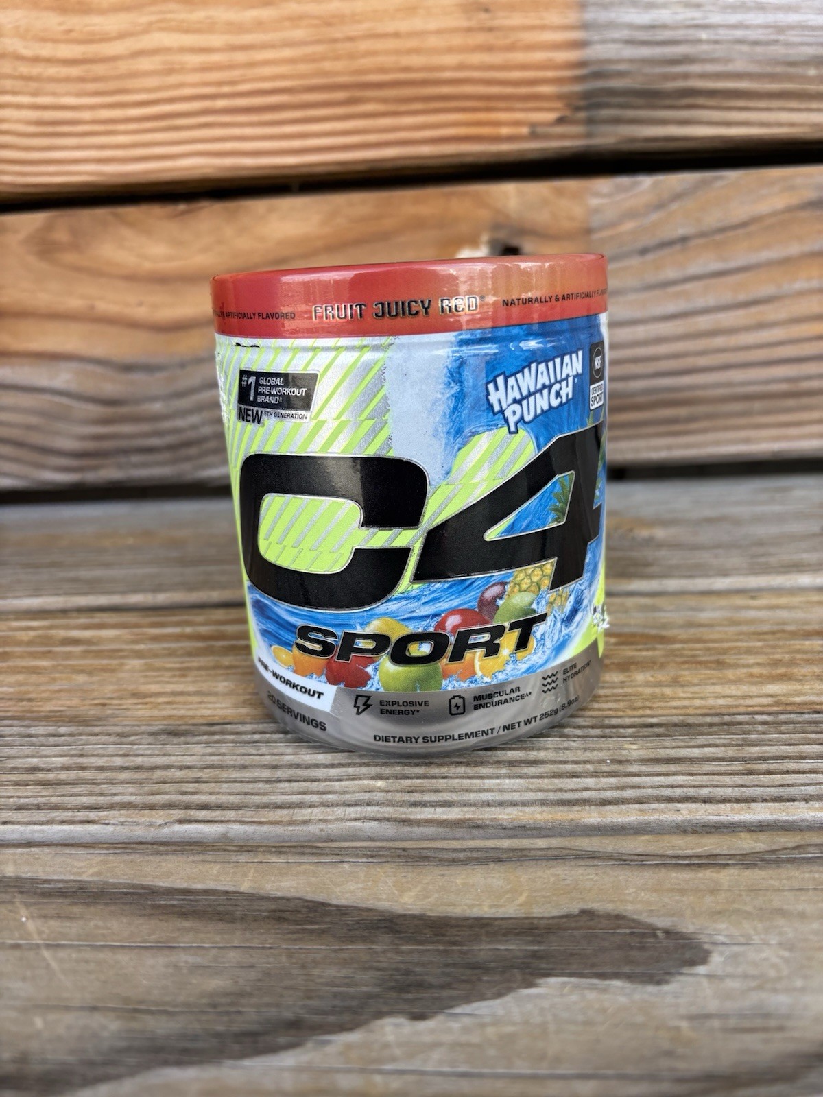 C4 Sport Pre-Workout Hawaiian Punch Fruit Juicy Red 20 Servings 8.9oz 06/2026