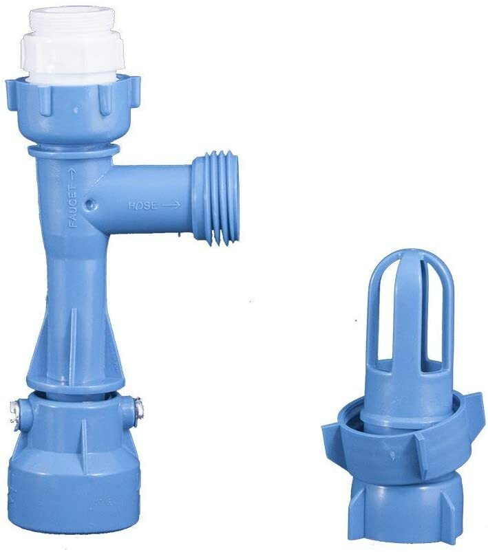 Blue Waterbed Mattress Faucet Adapter for Fill and Drain Pump Kit