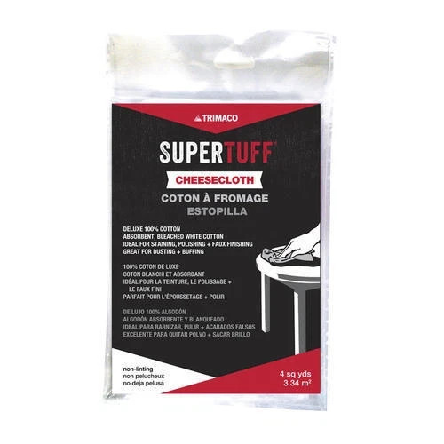 SuperTuff 100% Bleached White Cotton Cheese Cloth Non-Linting 4 Square Yards