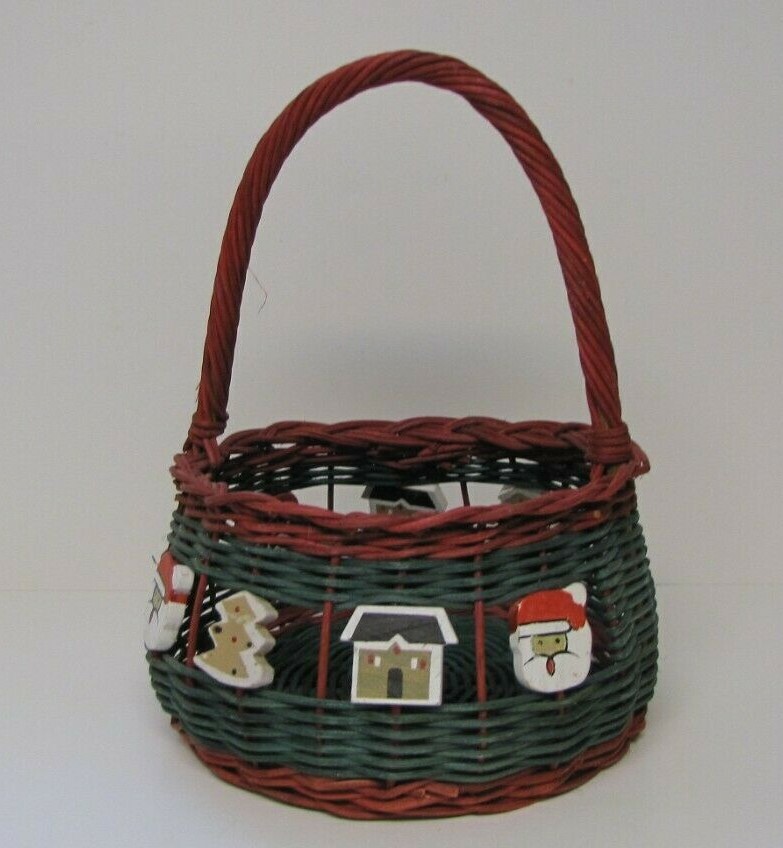 Christmas Baskets Woven Wicker 11" Tall