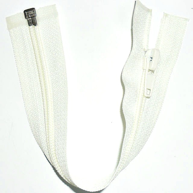 ZIP WHITE 10"/25CM, NYLON TEETH PLASTIC OPEN END, X1, NUMB 5