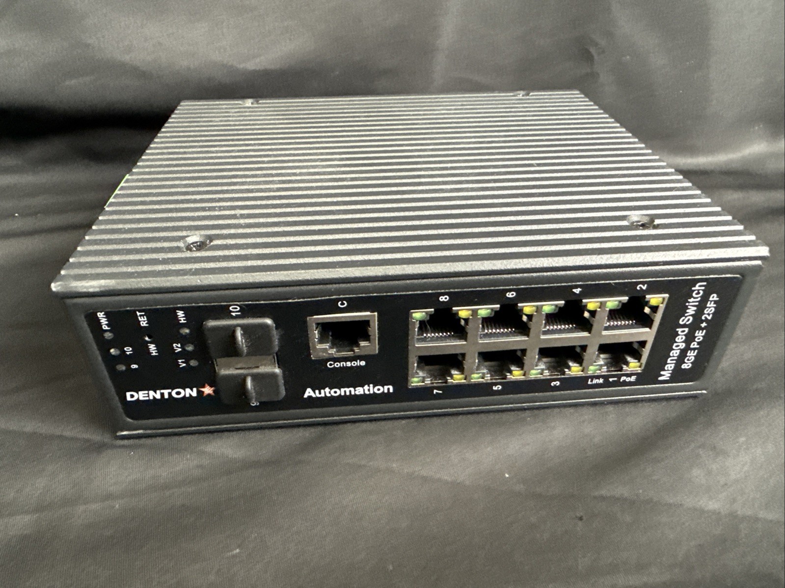 Denton GBST-1018-M-V2 8-Port Gigabit PoE+ Switch w/ 2 SFP Managed Ethernet