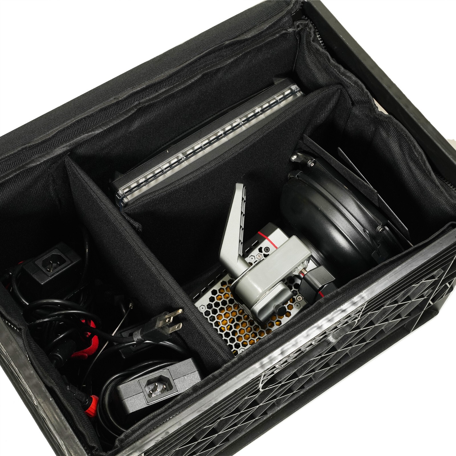 Filmmakers Rectangular Milk Crate Insert Storage Case / Zippered Bag (Case Only)