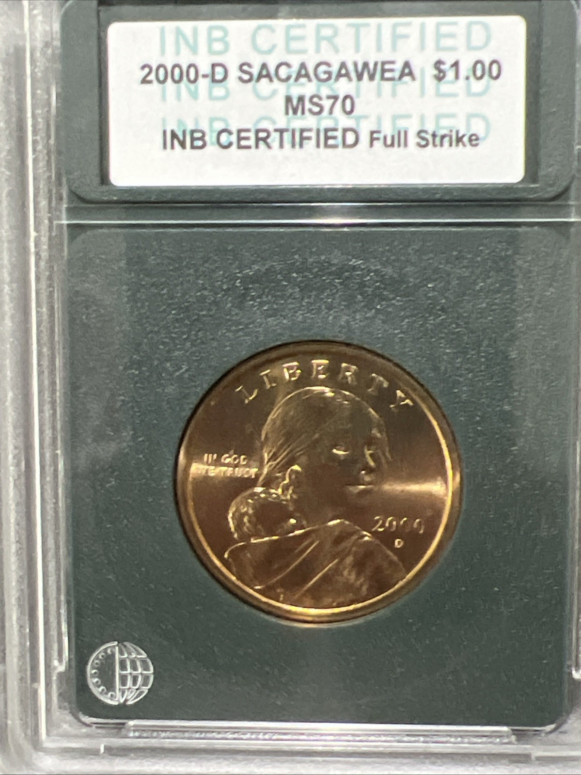 2000-D Sacagawea Dollar $1.00  Millennium MS70 INB Certified Full Strike