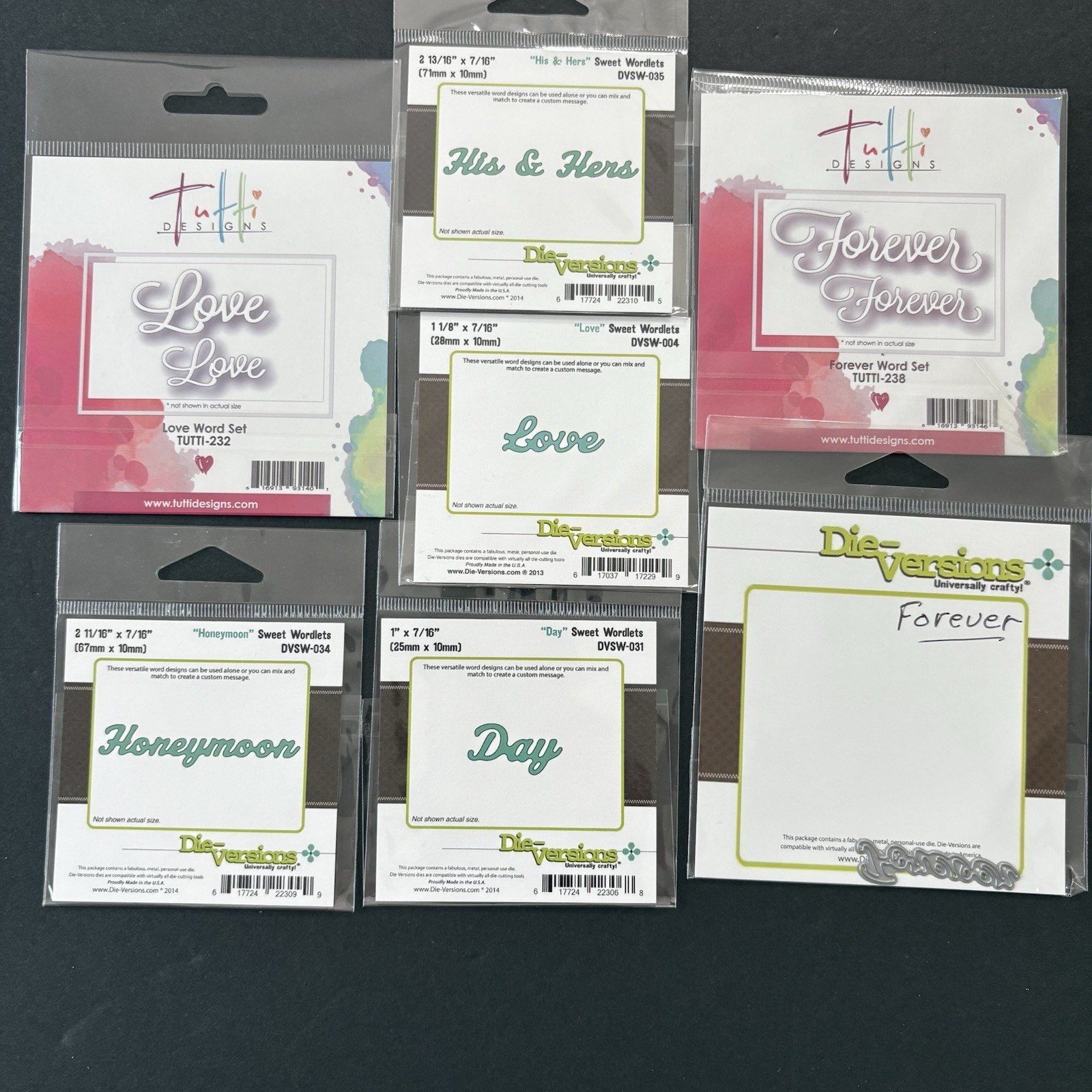 Love Related Wedding Anniversary Forever Honeymoon LOT Cutting Dies Thin Die