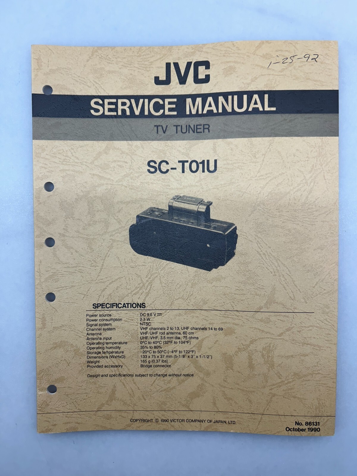 JVC SC-T01U Original Service Manual Free Shipping