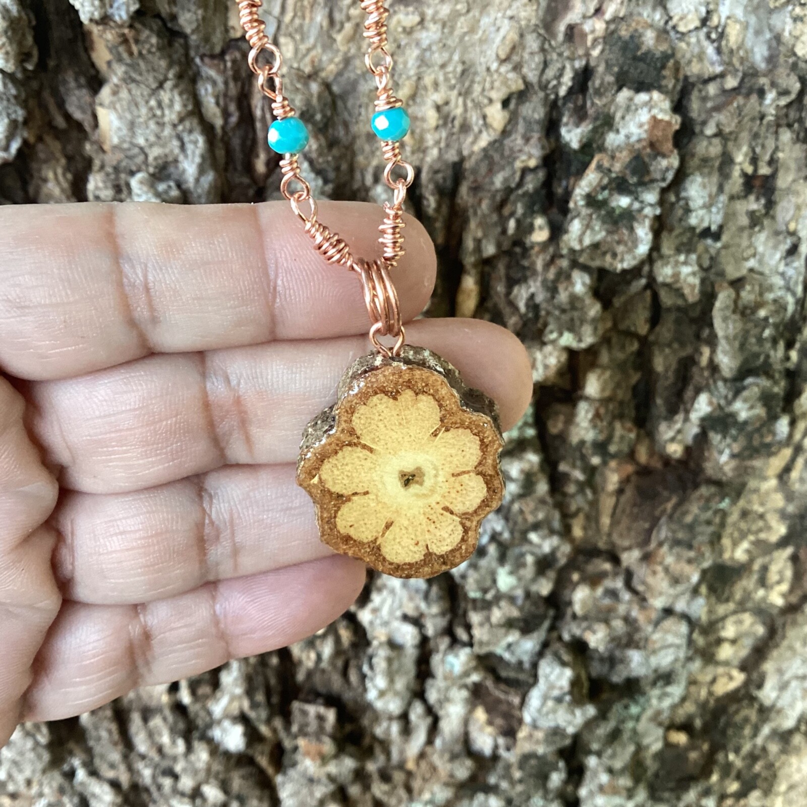 ayahuasca Pendant Necklace With Copper Chain