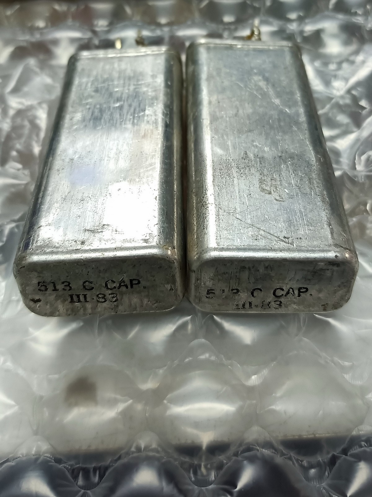 Matched pair Western Electric 513C 10uF capacitor