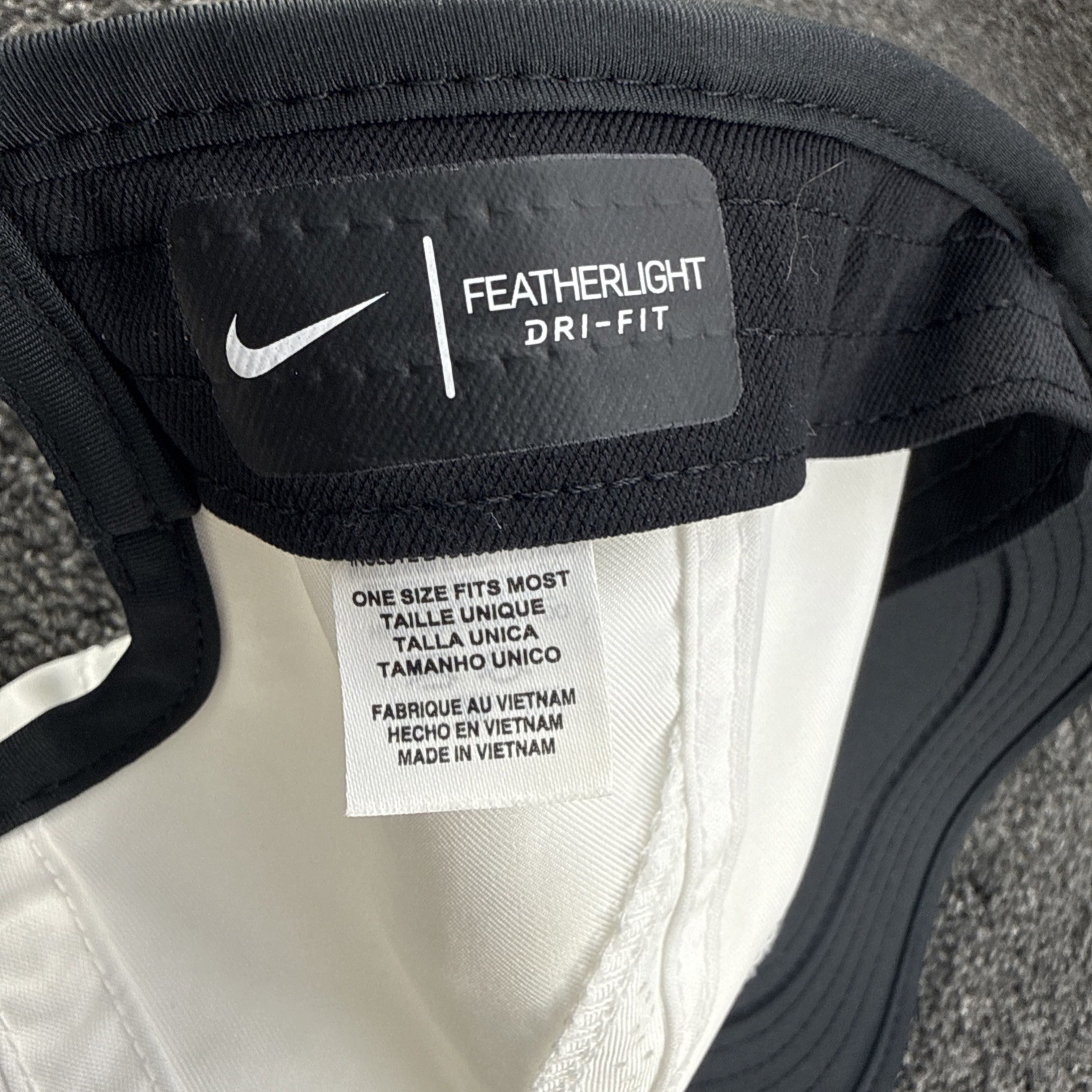 NIKE Featherlight Dri-Fit Cap hat Adult Size White Running Tennis Pickleball