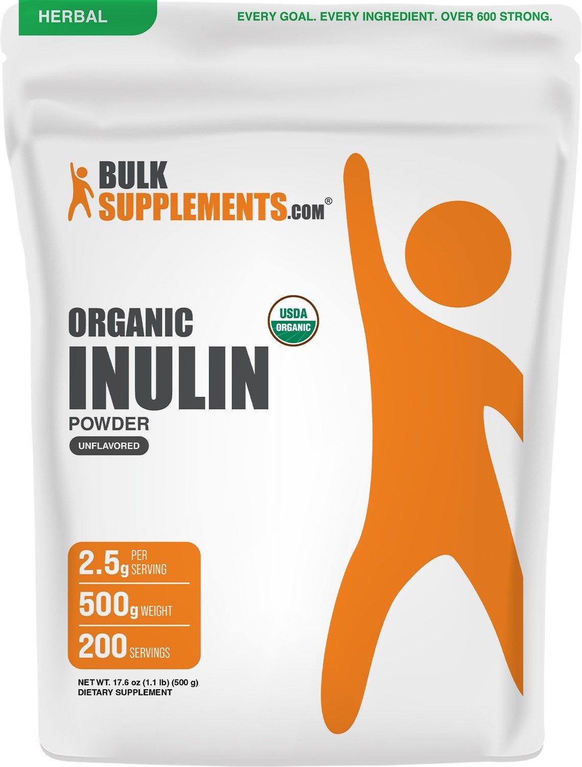 BulkSupplements Organic Inulin Powder - 2.5g per Serving
