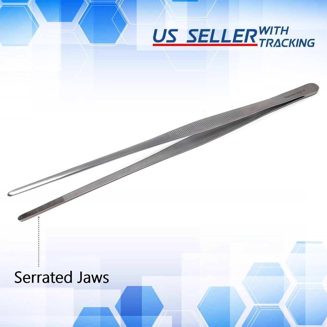 10" Stainless Steel Straight Tweezers Aquascaping Tool Aquarium Plant