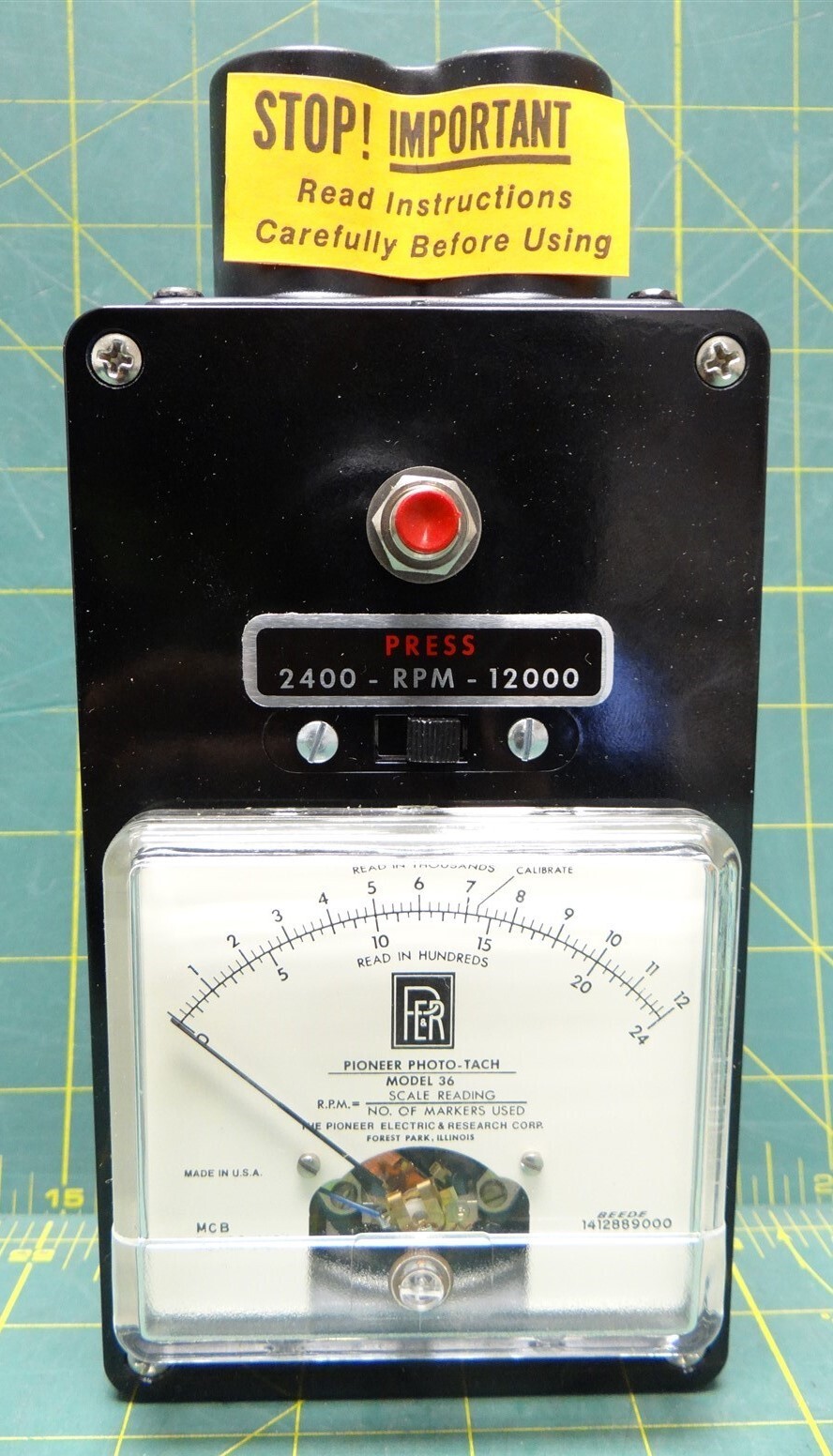 Pioneer Model 36 Instant Electronic Tachometer RPM Reader NSN: 6680-00-009-3510