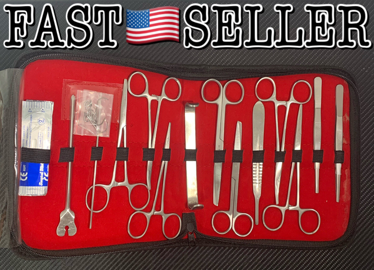 OdontoMed 23pc Stainless Steel Dissection Kit with Case Biology Anatomy Lab Tool