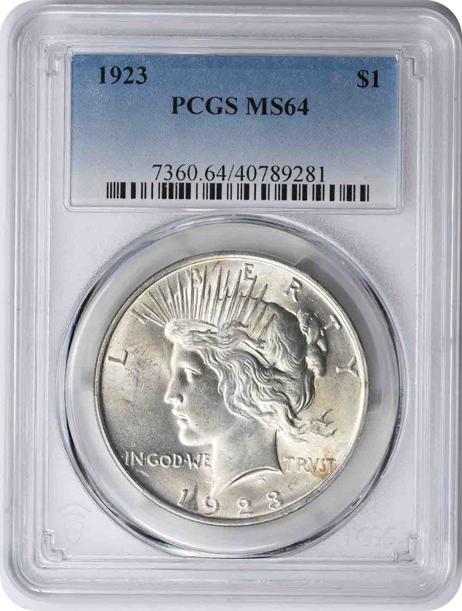 1923 Peace Silver Dollar MS64 PCGS