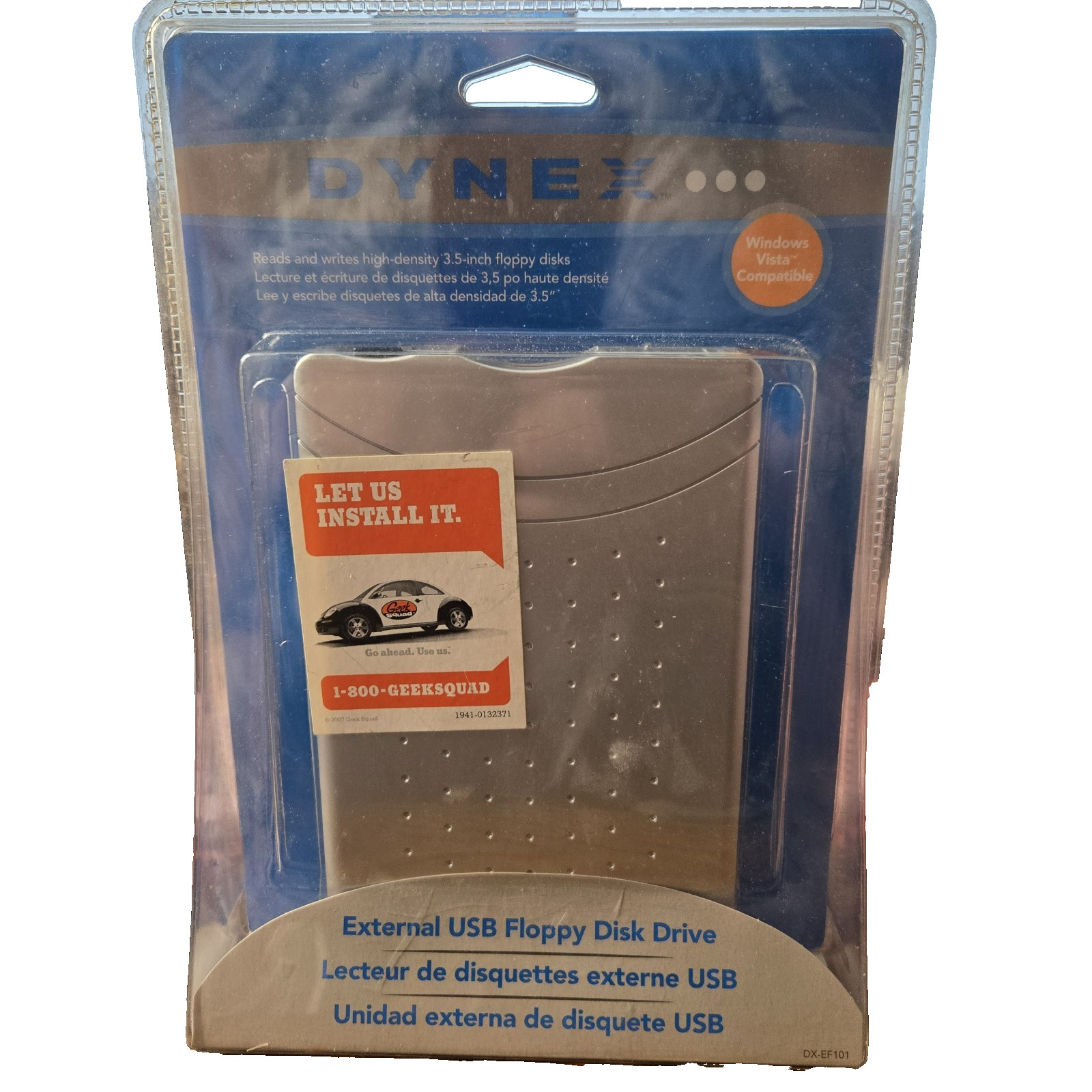 DYNEX * DX-EF101 3.5" External USB Floppy Disk Drive NEW Vintage 2008