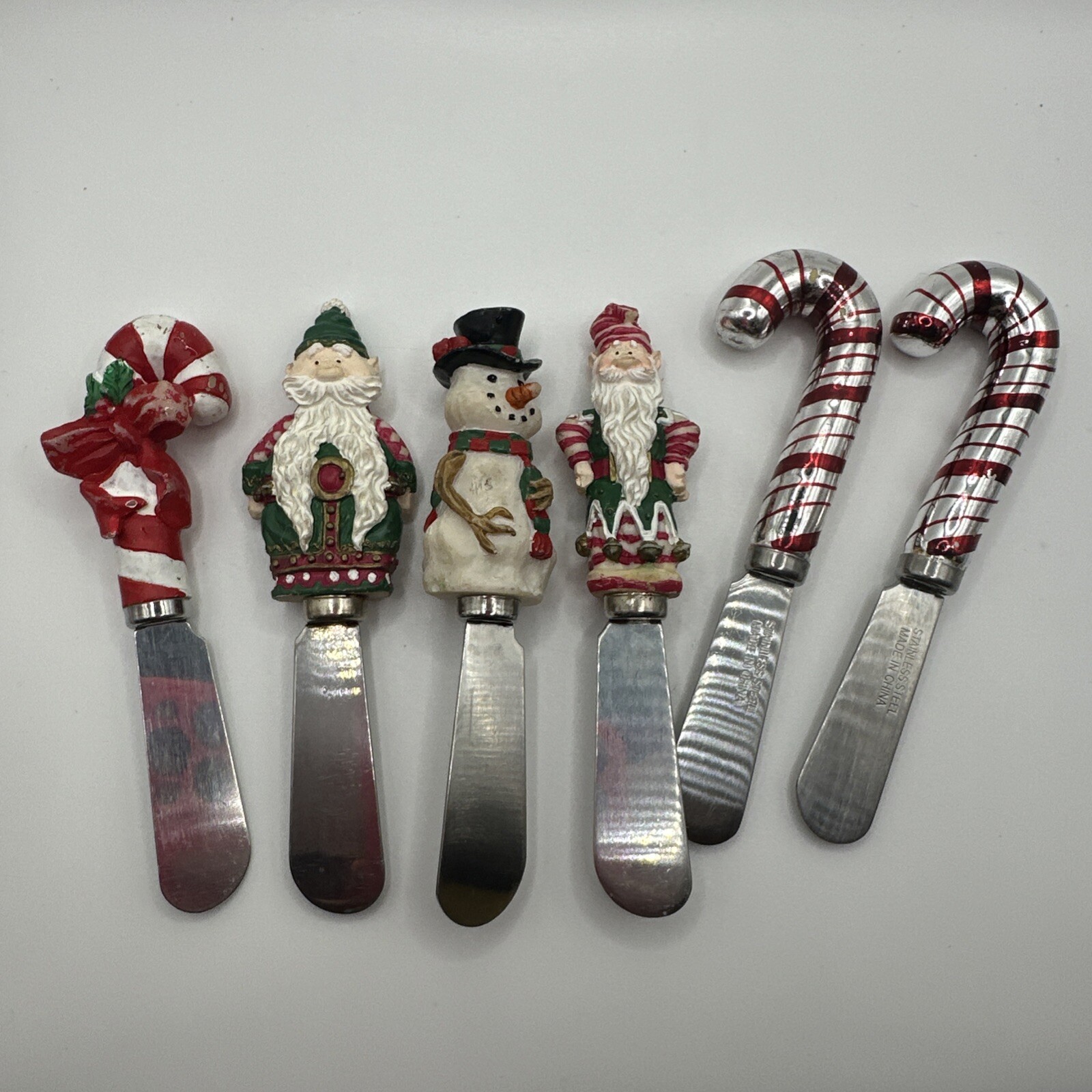 Boston Warehouse Cheese Spreaders - Christmas Theme Elf Snowman Candy Cane