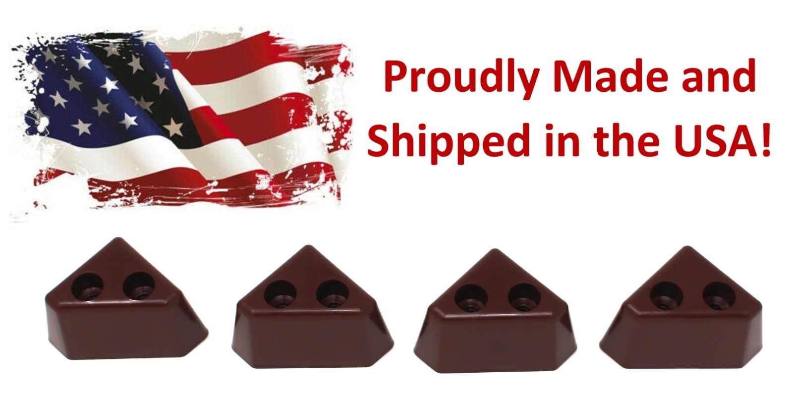 4 Pack Of Brown Plastic Furniture Triangle Corner Legs - Chair Sofa Couch